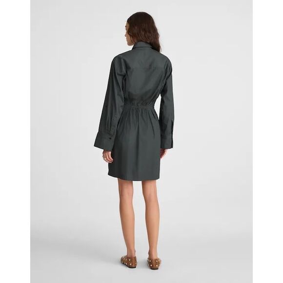 Madewell Tucked Mini Shirtdress Summit Green Size 6 NWT NW416 - Picture 3 of 10